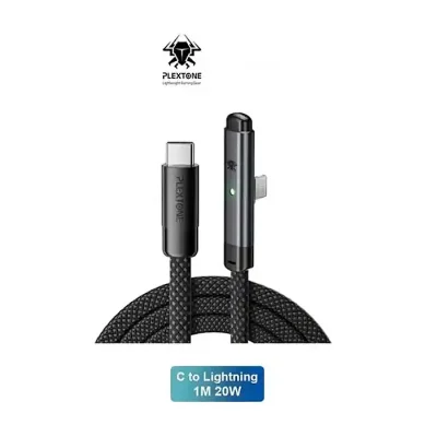 Plextone T100 Type C to Lightning PD 20W 66W Elbow 90 Degree Gaming Charging Data Cable - Image 1