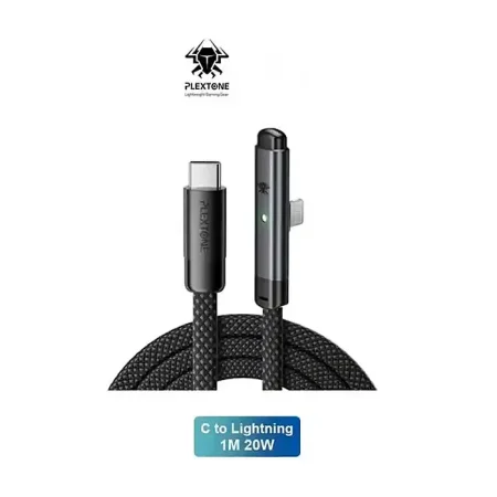 Plextone T100 Type C to Lightning PD 20W 66W Elbow 90 Degree Gaming Charging Data Cable