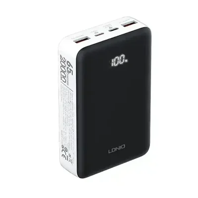 LDNIO PQ27 65W 77Wh 20000mah 77Wh Digital Display Power Bank External Battery Power Supply with 2 Inputs & 3 Outputs Support QC5/4+/3+/3.0 PD3.0 PPS SCP FCP SCP AFC PPS VOOC Fast Charging for iPhone 1 - Image 1