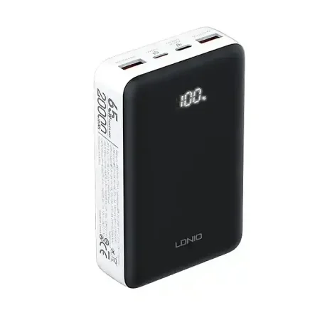 LDNIO PQ27 65W 77Wh 20000mah 77Wh Digital Display Power Bank External Battery Power Supply with 2 Inputs & 3 Outputs Support QC5/4+/3+/3.0 PD3.0 PPS SCP FCP SCP AFC PPS VOOC Fast Charging for iPhone 1