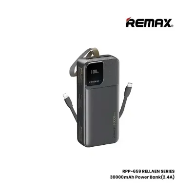 Remax RPP-659 Rellaen Series 30000mAh Powerbank WithBuilt-In Cable & Digital Display 2.4A - Image 1