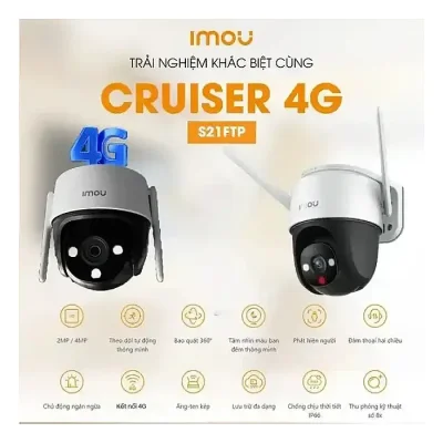 IMOU CRUISER 4G 2mp Pan & Tilt (PT) IP Camera 4G Connection | 1080P HD Image | Panoramic Pan & Tilt | Human Detection | Smart Tracking - Image 1