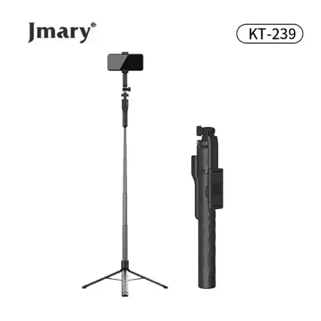JMARY KT-239 1.75m Telescopic Selfie Stick Tripod Stand Cell Phone Clip Rotation Design Camera Mount Holder