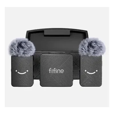 FIFINE M9 Dual Wireless Lav Microphones System with Charging Case - Image 1