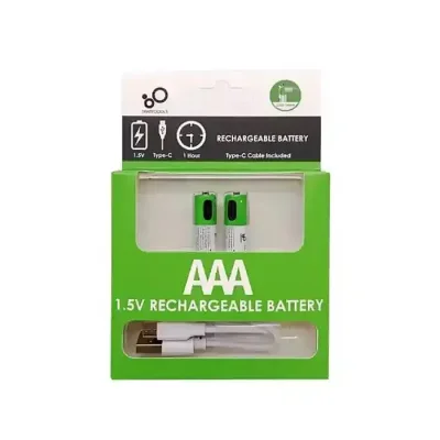 Smartoools 1.5V Type-C Rechargeable Batteries AAA (2-Pack) With Type-C Cable - Image 1