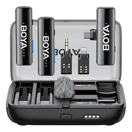 BOYA BOYALINK 2 Wireless Lavalier Microphone for iPhone Camera Android phone.