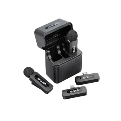 BOYA BY-V3 Combo 2.4 GHz Dual-Channel Wireless Microphone for Android & IOS - Image 1