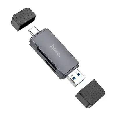 Hoco HB45 Spirit 2-in-1 USB & Type-C 3.0 Card Reader - Image 1