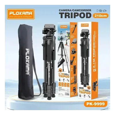 PLOKAMA PK-9999 2.1M Camera Tripod with Mobile Phone Holder - Image 1