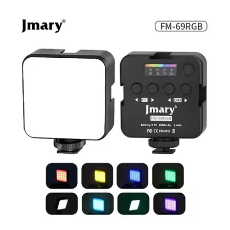 Jmary FM-69RGB Rechargeable Mini RGB Light built-in 2000mAh rechargeable battery with Type-C charging interface