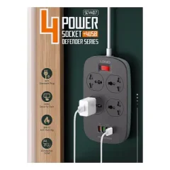 LDNIO SC4407 Power Socket 4 USB Charger with 3 Pin 4 Port Power...