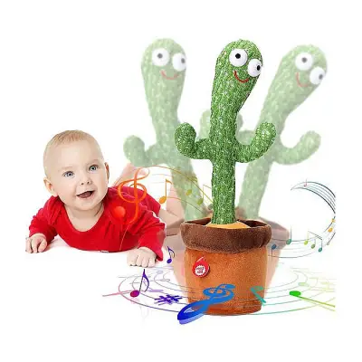 Rechargeable Dancing Cactus Plush Toys with Light Funny Singing...
