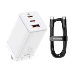 BASEUS GaN3 Pro Fast Charger 2C+U Three Ports 65W CN Plug with...