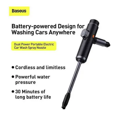 BASEUS Dual Power Portable Electric Car Wash Spray Nozzle for Cleaning Car Wash