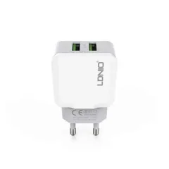 LDNIO A2202 Dual USB Ports Travel Charger with Lightning Cable