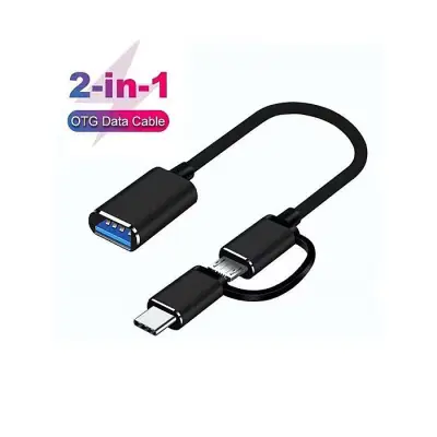 2 in 1 USB OTG Cable Adapter Micro USB Type C To USB Converter,...