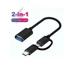 2 in 1 USB OTG Cable Adapter Micro USB Type C To USB Converter,...