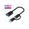 2 in 1 USB OTG Cable Adapter Micro USB Type C To USB Converter, USB3.0 Data Sync Transmission Mini Short Microusb Cable - 1