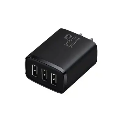 Baseus Charger 17W 3 Usb Output Black US Plug CCXJ020201