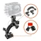 Helmet Mount Set Rotary Extension Arm for Insta360 ONE R/GoPro Hero 9 8 7 6 5 4 3+ 2 Session Black Sports Action Camera Accessories Kit Motorcycle Curved Chin Pivot Connector - 1