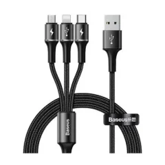Baseus Halo 3-in-1 Data Cable USB For M+L+T 3.5A 1.2M...