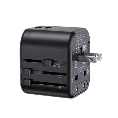 USAMS US-CC173 T55 12W Dual USB Universal Travel Charger (US/AU/EU/UK)