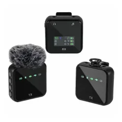 M32S Wireless Dual Lavalier Microphone with Display Screen,...