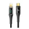 USAMS SJ589 Type-C To Lighting 20W Transparent Digital Display Cable (2 Meter) - 1