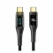 USAMS US-SJ591 Type-C To Type-C PD 100W Transparent Digital Display Cable (2 Meter) - 1