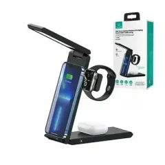 USAMS US-CD181 15W 3 in 1 Folding Wireless Charging Stand With...