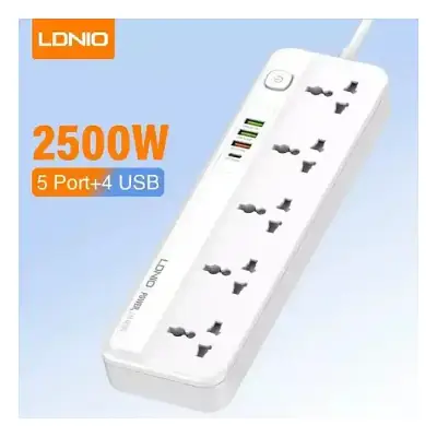 LDNIO SC5415 Power Strips 5 Way Outlet with USB Ports Universal Extension Power Socket