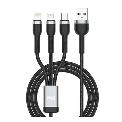 MKB U311 3 in 1 USB -LIGHTNING/Type-c/micro /100W higt power/FAST Cafule cable