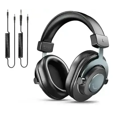 FIFINE H8 Studio Headphone with 50mm Dynamic Driver, 1/8" to 1/4" & 1/8" to 1/8" Coiled Cable for Recording Audio, Mixing Tracks listening to music, monitoring Recording