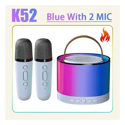 K52 Karaoke Machine with 2 Mic for Kids with Wireless Mics, 4-12 Years Old Girls & Boys Birthday Gifts, Christmas Party & Kids Gifts (Cute Little & Portable) Bluetooth Speaker (Sound Loud)