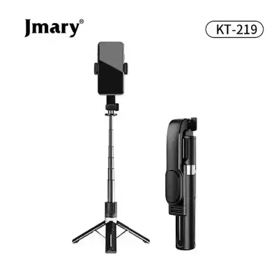 JMARY KT-219 Telescopic Selfie Stick Tripod Stand Cell Phone Clip Rotation Design Remote Shutter