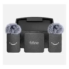 FIFINE M9 Dual Wireless Lav Microphones System with Charging Case