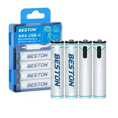Beston AAA Lithium USB-C Rechargeable Battery 660mWh 4PCS 1.5V (Type-C Port)