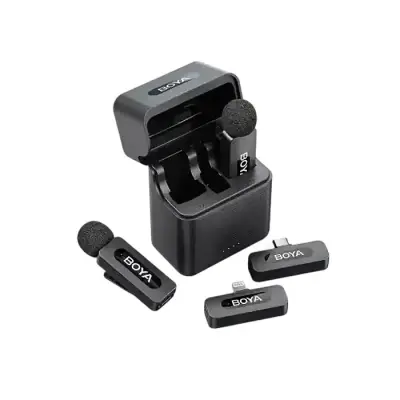 BOYA BY-V3 Combo 2.4 GHz Dual-Channel Wireless Microphone for...