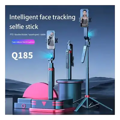 Q185 Auto Face Tracking Tripod Selfie Stick with Wireless Remote Control Smart Auto AI Tracking Stabilizer Gimbal (5.8 foot)