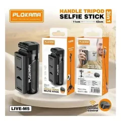 PLOKAMA live-M5 Extendable Grip Tripod Mini Selfie Stick...